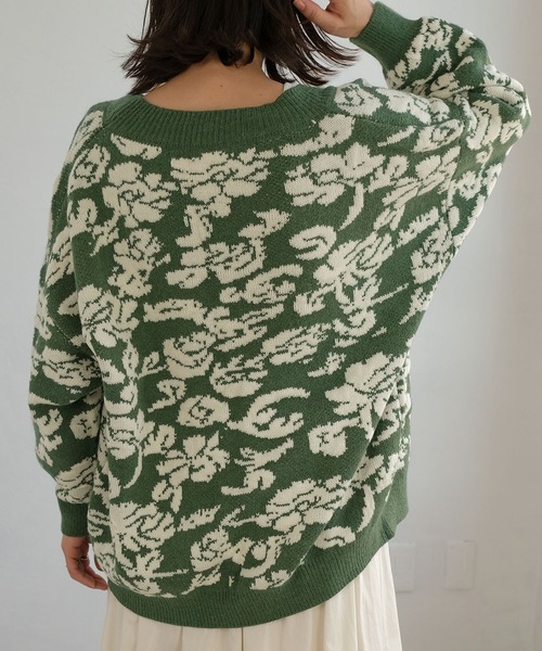ＡＮＤＪ（アンドジェイ）の「【ANDJ MADE】ジャガード花柄カーディガン（カーディガン/ボレロ・レディース・グリーン/ブラック・M）」の21枚目の写真