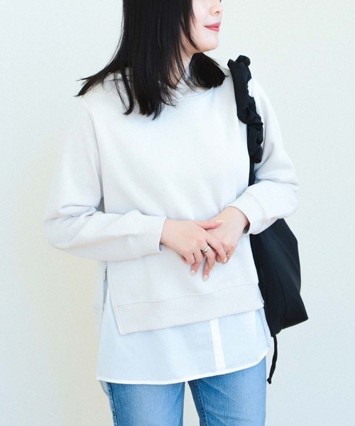 BEAMS HEART(ビームスハート)の「サイドジップ コンビ フーディー(スウェット・レディース・ブラック/ライトグレー/ブラウン系その他/ホワイト系その他5・FREE)」の2枚目の写真