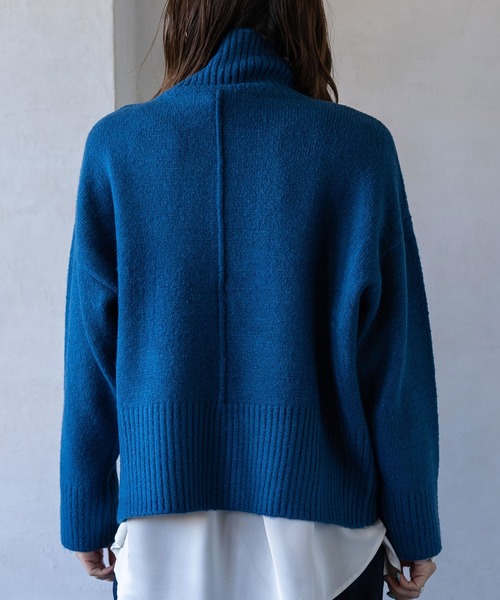 bohmal（ボマール）の「センターシームハイネックニット（ニット/セーター・レディース・グリーン/ピンク/ホワイト/ブラック/ブルー・FREE）」の10枚目の写真