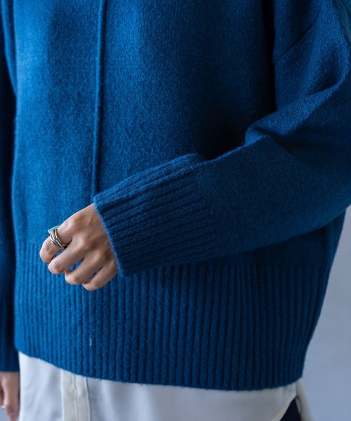 bohmal（ボマール）の「センターシームハイネックニット（ニット/セーター・レディース・グリーン/ピンク/ホワイト/ブラック/ブルー・FREE）」の8枚目の写真