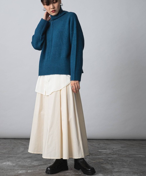 bohmal（ボマール）の「センターシームハイネックニット（ニット/セーター・レディース・グリーン/ピンク/ホワイト/ブラック/ブルー・FREE）」の13枚目の写真