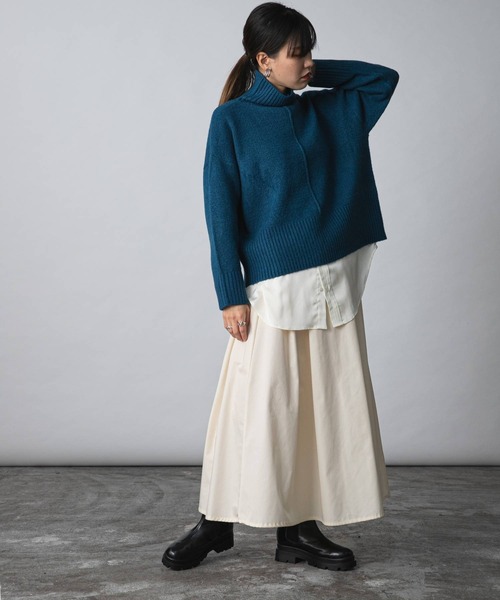 bohmal（ボマール）の「センターシームハイネックニット（ニット/セーター・レディース・グリーン/ピンク/ホワイト/ブラック/ブルー・FREE）」の14枚目の写真