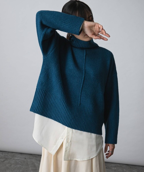 bohmal（ボマール）の「センターシームハイネックニット（ニット/セーター・レディース・グリーン/ピンク/ホワイト/ブラック/ブルー・FREE）」の16枚目の写真