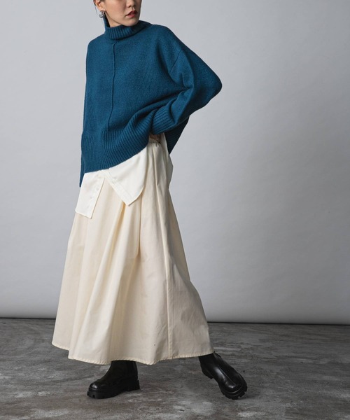 bohmal（ボマール）の「センターシームハイネックニット（ニット/セーター・レディース・グリーン/ピンク/ホワイト/ブラック/ブルー・FREE）」の15枚目の写真