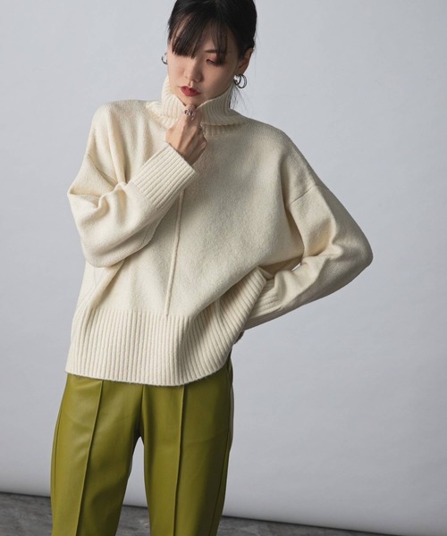 bohmal（ボマール）の「センターシームハイネックニット（ニット/セーター・レディース・グリーン/ピンク/ホワイト/ブラック/ブルー・FREE）」の21枚目の写真