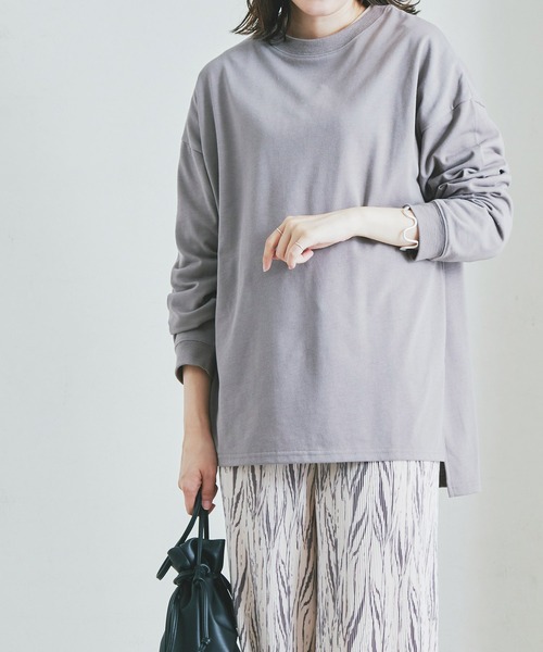 Fizz(フィズ)の「【Fizz/フィズ】 スリット入りチュニック丈ロンTee(チュニック・レディース・ホワイト/ブラック/ベージュ/グレイッシュベージュ・M/L)」の10枚目の写真