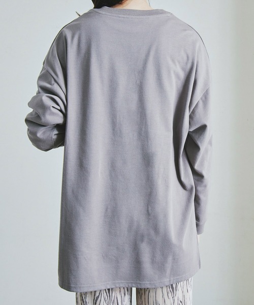 Fizz(フィズ)の「【Fizz/フィズ】 スリット入りチュニック丈ロンTee(チュニック・レディース・ホワイト/ブラック/ベージュ/グレイッシュベージュ・M/L)」の12枚目の写真