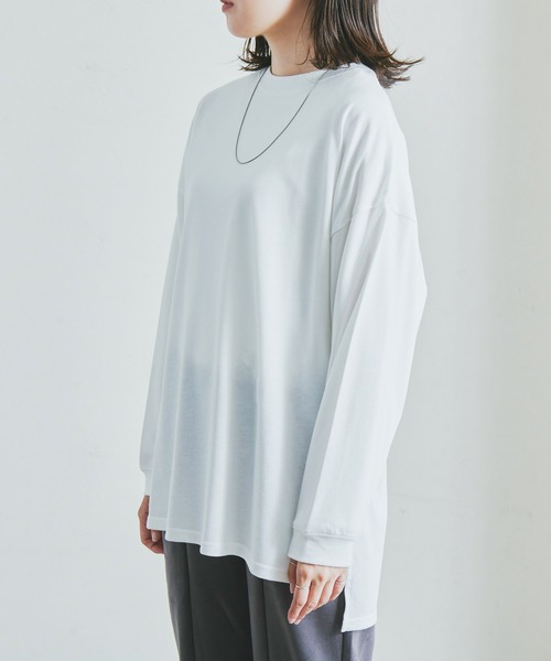 Fizz(フィズ)の「【Fizz/フィズ】 スリット入りチュニック丈ロンTee(チュニック・レディース・ホワイト/ブラック/ベージュ/グレイッシュベージュ・M/L)」の15枚目の写真