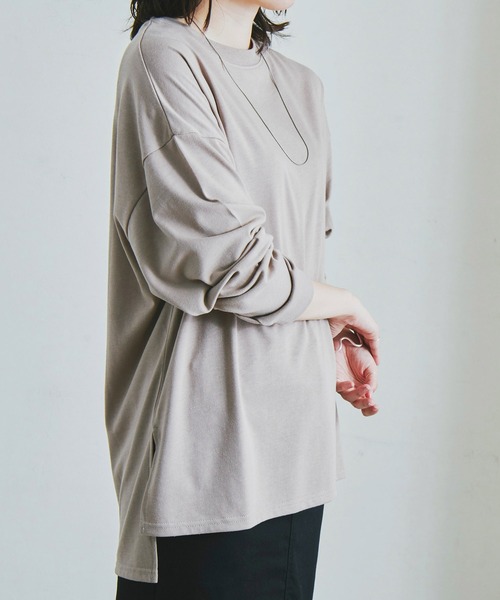 Fizz(フィズ)の「【Fizz/フィズ】 スリット入りチュニック丈ロンTee(チュニック・レディース・ホワイト/ブラック/ベージュ/グレイッシュベージュ・M/L)」の18枚目の写真