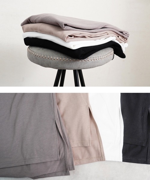 Fizz(フィズ)の「【Fizz/フィズ】 スリット入りチュニック丈ロンTee(チュニック・レディース・ホワイト/ブラック/ベージュ/グレイッシュベージュ・M/L)」の20枚目の写真