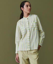 TOMORROWLAND  | ストレッチブロードストライプ スタンドネックシャツ(シャツ/ブラウス)