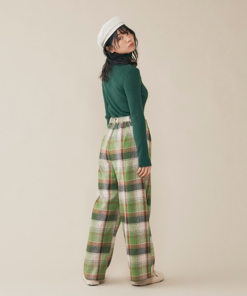 MERLOT(メルロー)の「チェックストレートパンツ(スラックス・レディース・ブルー/グリーン・FREE)」の8枚目の写真