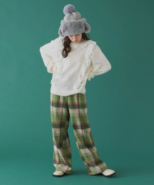 MERLOT(メルロー)の「チェックストレートパンツ(スラックス・レディース・ブルー/グリーン・FREE)」の14枚目の写真