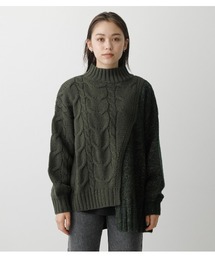 AZUL by moussy | ASYMMETRY CABLE KNIT TOPS/アシメトリーケーブルニットトップス(ニット/セーター)