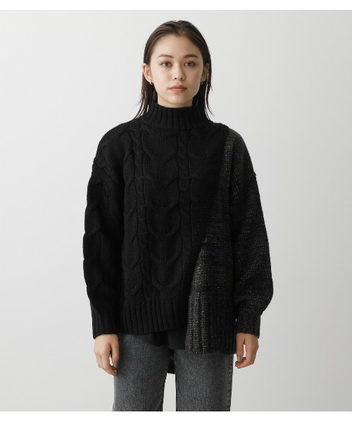 AZUL by moussy（アズールバイマウジー）の「ASYMMETRY CABLE KNIT