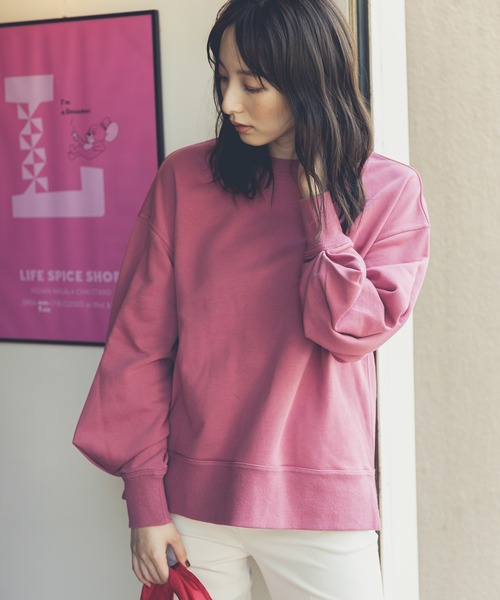 Andemiu(アンデミュウ)の「【WEB限定】ソデタックウラケプルオーバー257205(スウェット・レディース・ピンク/マスタード/チャコール・FREE)」の17枚目の写真