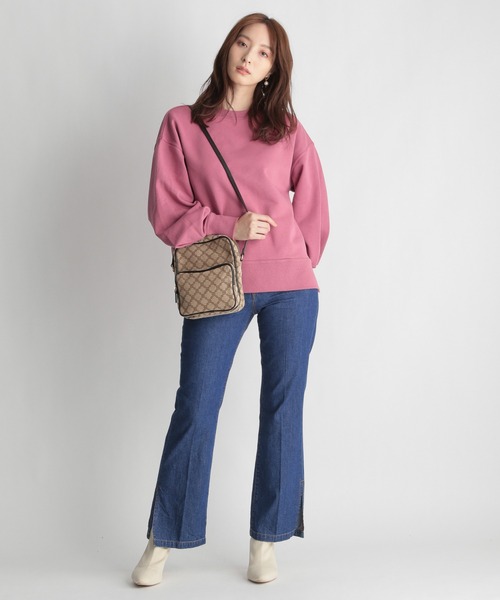 Andemiu(アンデミュウ)の「【WEB限定】ソデタックウラケプルオーバー257205(スウェット・レディース・ピンク/マスタード/チャコール・FREE)」の10枚目の写真