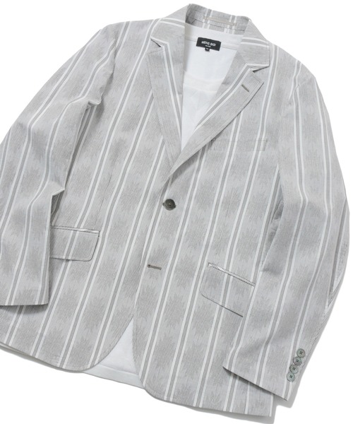 MEN'S BIGI（メンズビギ）の「＜Leggiuno/レジウノ＞エスニックジャガードジャケット　fabric made in italy（テーラードジャケット・メンズ・ベージュ/グレー・01/02/03/04）」の2枚目の写真