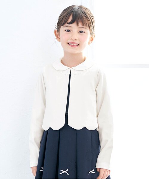 apres les cours（アプレレクール）の「フォーマルボレロ（カーディガン/ボレロ・キッズ・ネイビー/アイボリー・100/110/120/130）」の2枚目の写真