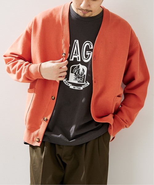 417 EDIFICE（フォーワンセブンエディフィス）の「【Tech Terry / テックテリー】スウェットカーディガン【Made in Japan】（カーディガン/ボレロ・メンズ・オレンジ/ブラック/ネイビー/グリーン/キナリ/イエロー・SMALL/MEDIUM/LARGE）」の6枚目の写真