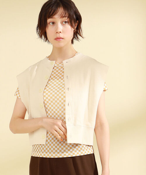 Ray BEAMS（レイビームス）の「Ray BEAMS / スウェット 2way ベスト（ベスト・レディース・ナチュラル/ブラック・ONE SIZE）」の17枚目の写真