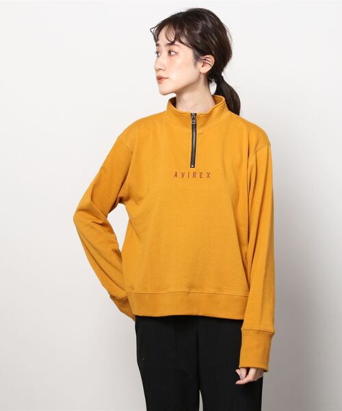 AVIREX(アヴィレックス)の「【直営店限定】AVIREX HARF ZIP SWEAT/ ハーフジップスウェット(スウェット・レディース・ブラック/オフホワイト/マスタード・FREE)」の7枚目の写真