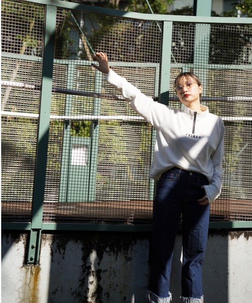 AVIREX(アヴィレックス)の「【直営店限定】AVIREX HARF ZIP SWEAT/ ハーフジップスウェット(スウェット・レディース・ブラック/オフホワイト/マスタード・FREE)」の16枚目の写真