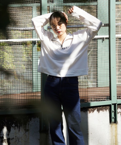 AVIREX(アヴィレックス)の「【直営店限定】AVIREX HARF ZIP SWEAT/ ハーフジップスウェット(スウェット・レディース・ブラック/オフホワイト/マスタード・FREE)」の15枚目の写真