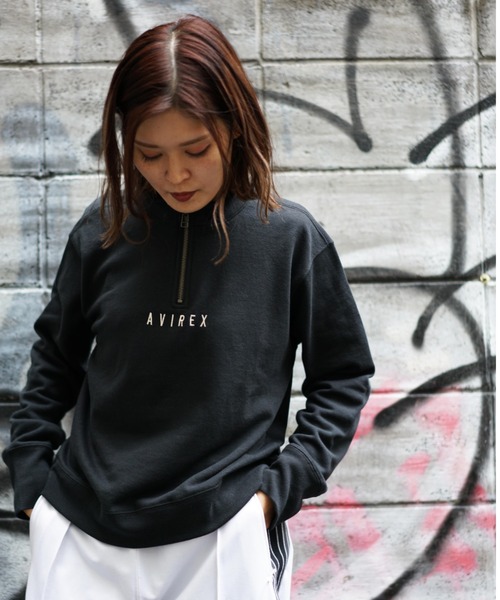 AVIREX(アヴィレックス)の「【直営店限定】AVIREX HARF ZIP SWEAT/ ハーフジップスウェット(スウェット・レディース・ブラック/オフホワイト/マスタード・FREE)」の12枚目の写真