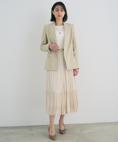 ANAYI（アナイ）の「ソフトローンプリーツ　スカート（スカート・レディース・ベージュ/ネイビー/ミント・38/36）」の6枚目の写真