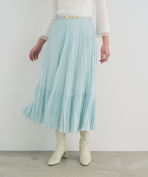 ANAYI（アナイ）の「ソフトローンプリーツ　スカート（スカート・レディース・ベージュ/ネイビー/ミント・38/36）」の13枚目の写真