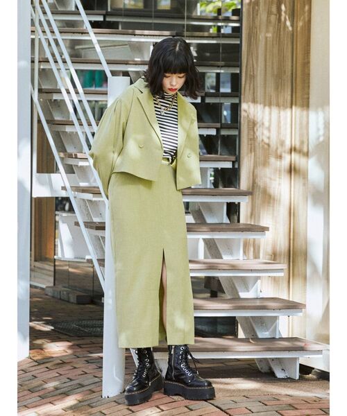 jouetie（ジュエティ）の「ストレートスカート【セットアップ対応】（スカート・レディース・ブラック/グレー/グリーン/アイボリー・MEDIUM）」の14枚目の写真