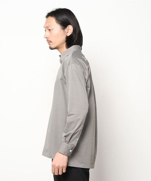 1 piu 1 uguale 3（ウノピゥウノウグァーレトレ）の「STRIPE BIG SHIRTS（シャツ/ブラウス・メンズ・ブラック/ネイビー・Ⅲ/Ⅳ）」の4枚目の写真