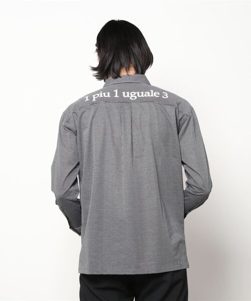 1 piu 1 uguale 3（ウノピゥウノウグァーレトレ）の「STRIPE BIG SHIRTS（シャツ/ブラウス・メンズ・ブラック/ネイビー・Ⅲ/Ⅳ）」の15枚目の写真