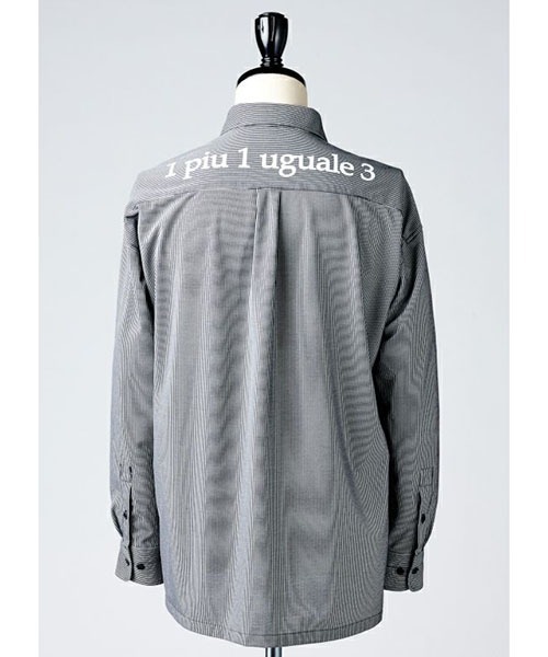 1 piu 1 uguale 3（ウノピゥウノウグァーレトレ）の「STRIPE BIG SHIRTS（シャツ/ブラウス・メンズ・ブラック/ネイビー・Ⅲ/Ⅳ）」の5枚目の写真