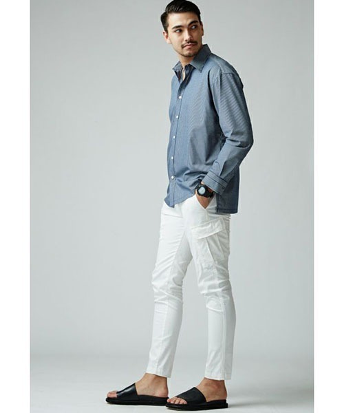 1 piu 1 uguale 3（ウノピゥウノウグァーレトレ）の「STRIPE BIG SHIRTS（シャツ/ブラウス・メンズ・ブラック/ネイビー・Ⅲ/Ⅳ）」の14枚目の写真