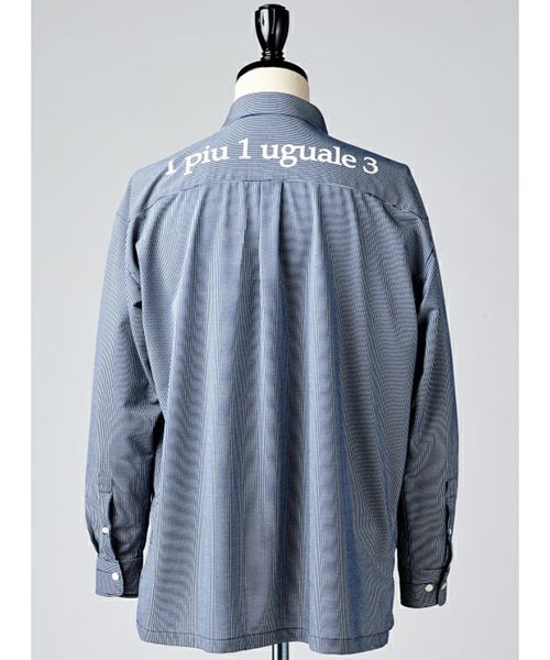 1 piu 1 uguale 3（ウノピゥウノウグァーレトレ）の「STRIPE BIG SHIRTS（シャツ/ブラウス・メンズ・ブラック/ネイビー・Ⅲ/Ⅳ）」の8枚目の写真