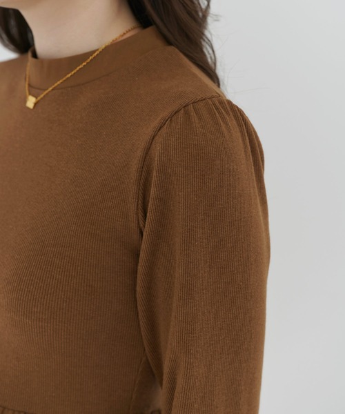 TINA：JOJUN（ティーナジョジュン）の「フレア ドッキングワンピース TINA：JOJUN（ワンピース・レディース・ブラック/モカ・M）」の4枚目の写真