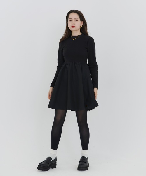 TINA：JOJUN（ティーナジョジュン）の「フレア ドッキングワンピース TINA：JOJUN（ワンピース・レディース・ブラック/モカ・M）」の8枚目の写真