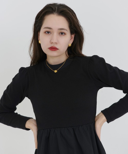 TINA：JOJUN（ティーナジョジュン）の「フレア ドッキングワンピース TINA：JOJUN（ワンピース・レディース・ブラック/モカ・M）」の13枚目の写真