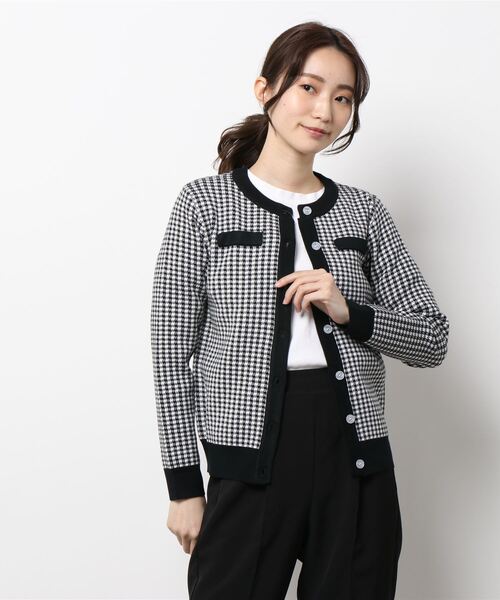 KOBE LETTUCE(コウベレタス)の「トリミングジャガードニットカーディガン(カーディガン/ボレロ・レディース・ブルー/レモンイエロー/ブラック・FREE)」の12枚目の写真