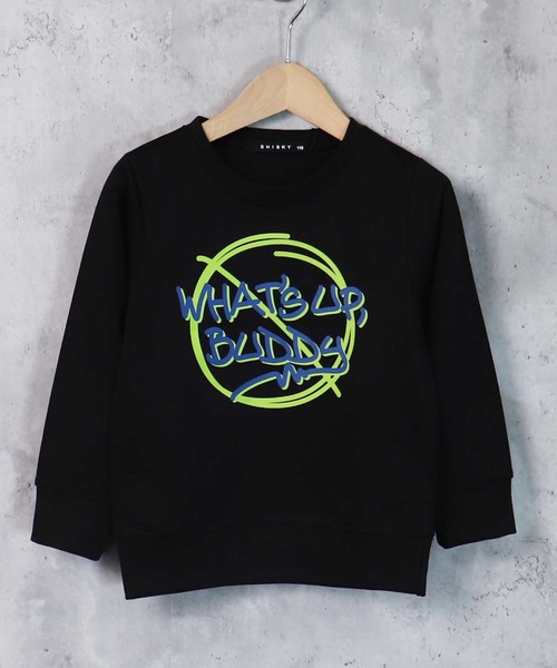 THE CASUAL(カジュアル)の「クルーネックロゴプリントトレーナー キッズ(スウェット・キッズ・ベージュ/パープル/オフホワイト/ミント/モカ/チャコール/ホワイト系/ブラック系1/杢グレー/ブラック系/ブラック系2/ブラック系3/ブラック系5/ブラック系4/グレー系/グリーン系/ブラウン系/ブルー系・150cm/130cm/110cm/140cm/160cm/120cm)」の4枚目の写真