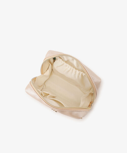 Afternoon Tea(アフタヌーンティー)の「フラワーモチーフ付きシャイニーポーチ(ポーチ・レディース・ベージュ/ピンク・ONE SIZE)」の9枚目の写真