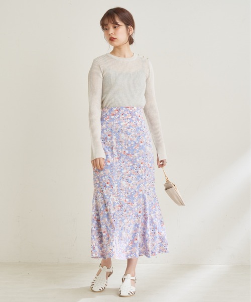 natural couture(ナチュラルクチュール)の「大人レディな雰囲気纏うアソート花柄マーメイドスカート(スカート・レディース・アイボリー/グリーン系/ブルー系・FREE)」の13枚目の写真