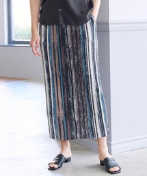 coca（coca） | 細プリーツエスニックストライプ柄スカート(スカート)