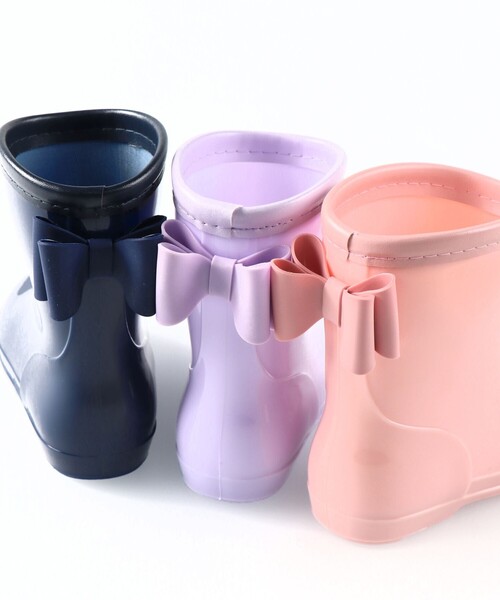 BRANSHES（ブランシェス）の「リボン付きレインブーツ（レインシューズ・キッズ・ネイビー/ピンク/ラベンダー・14.0cm/19.0cm/18.0cm/15.0cm/16.0cm/17.0cm）」の16枚目の写真