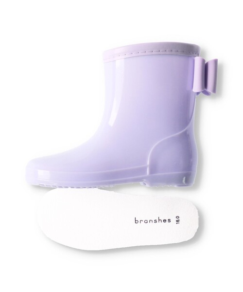 BRANSHES（ブランシェス）の「リボン付きレインブーツ（レインシューズ・キッズ・ネイビー/ピンク/ラベンダー・14.0cm/19.0cm/18.0cm/15.0cm/16.0cm/17.0cm）」の7枚目の写真