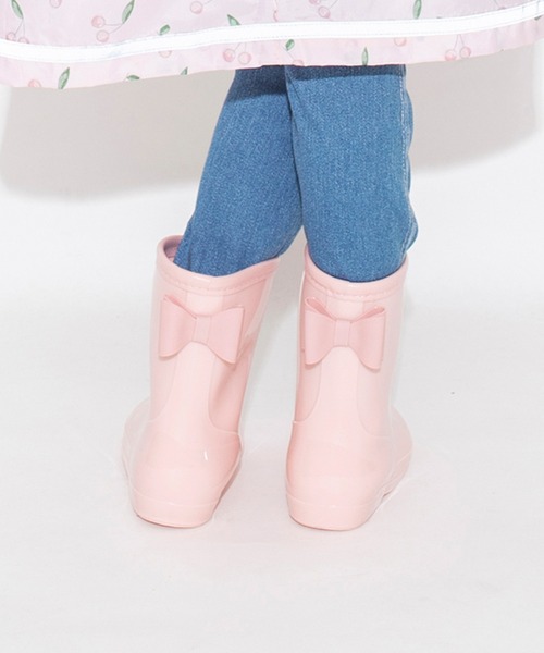 BRANSHES（ブランシェス）の「リボン付きレインブーツ（レインシューズ・キッズ・ネイビー/ピンク/ラベンダー・14.0cm/19.0cm/18.0cm/15.0cm/16.0cm/17.0cm）」の4枚目の写真