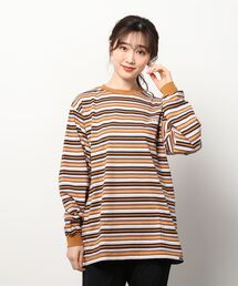 VANS ヴァンズ W Oval VANS MultiBorder L TEE ロングスリーブ 122R3020300 BROWN