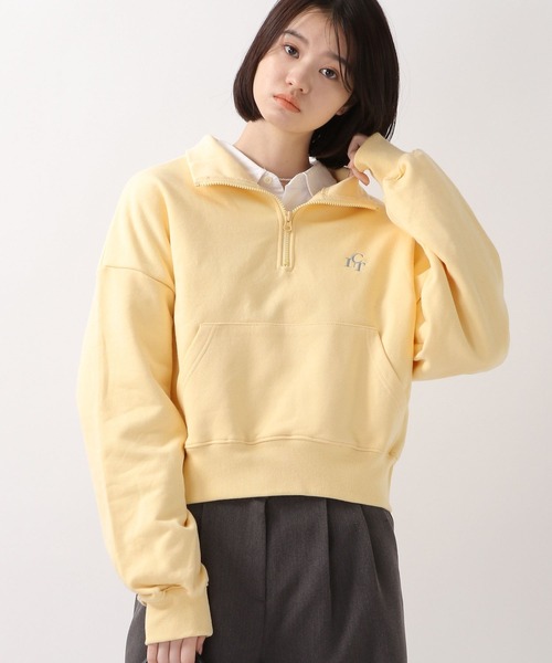 CLOTTY（クロッティ）の「CLOTTY／HALF ZIP UP プルオーバー 2276409（スウェット・レディース・ライトグレー/イエロー・FREE）」の2枚目の写真